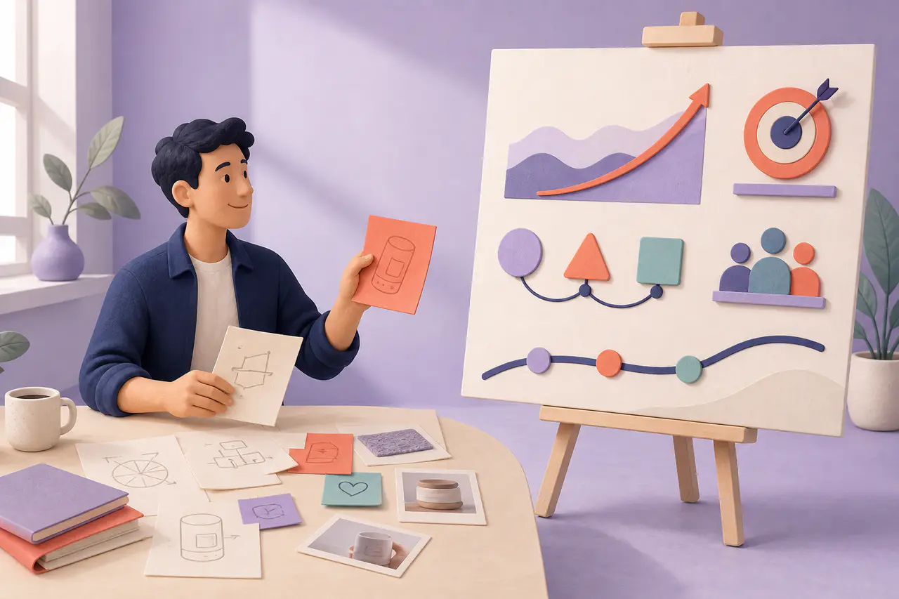 Founder turning business ideas into a visual pitch deck