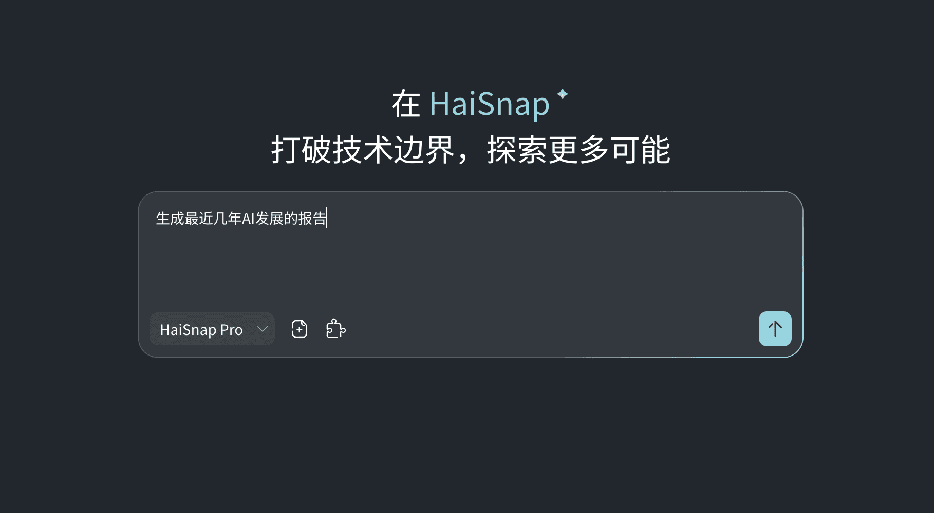 HaiSnap 中输入任务并读取材料的产品界面截图