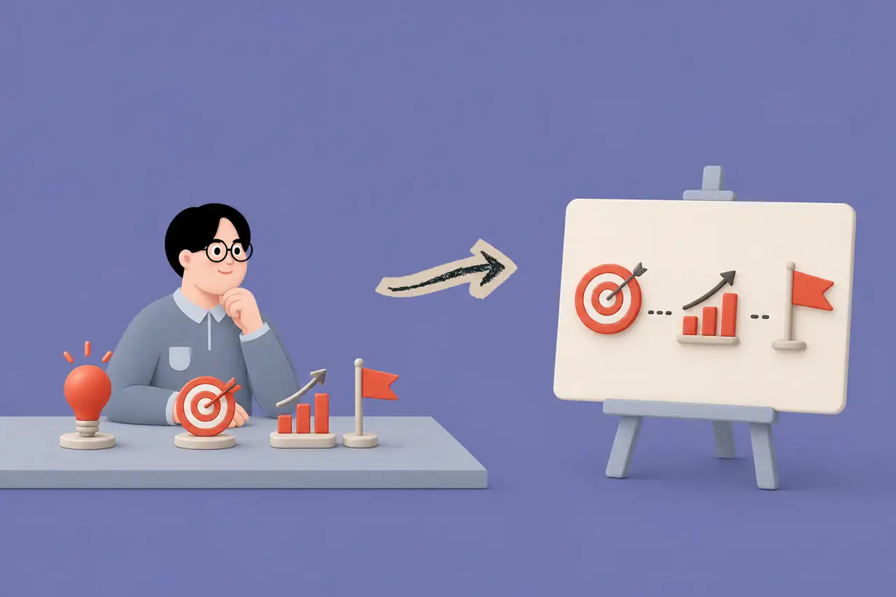 Ideas becoming a visual presentation plan